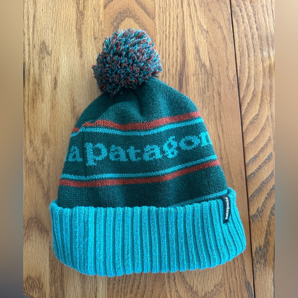 Patagonia Teal and Green Beanie